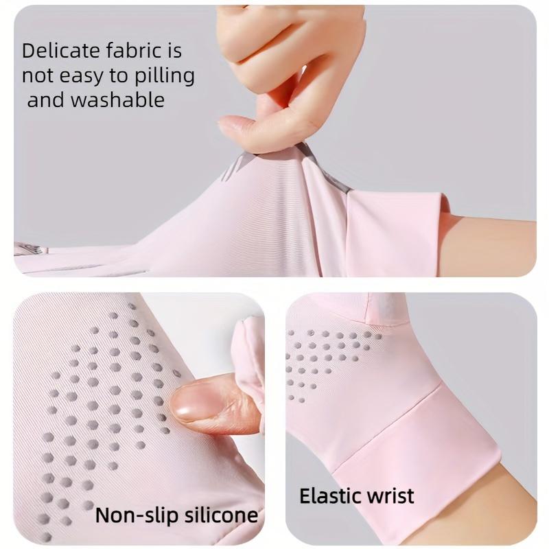 Sunscreen Gloves Ice Silk Breathable Outdoor Sports Cycling Gloves Anti-Slip Quick-Drying Gloves Women Light Driving Gloves