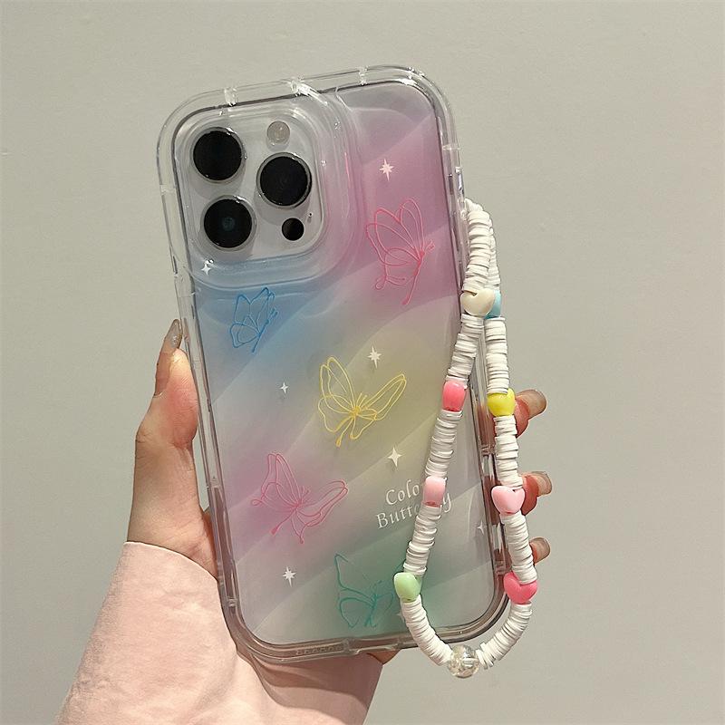 Mobile Phone Cases for iPhone 11 13 XR 15 Pro Max 12 14 Pro Max Case iPhone 16 7 Plus 8 Plus XS Max 6 15 Plus Laser Wave Pattern Anti-drop Waterproof