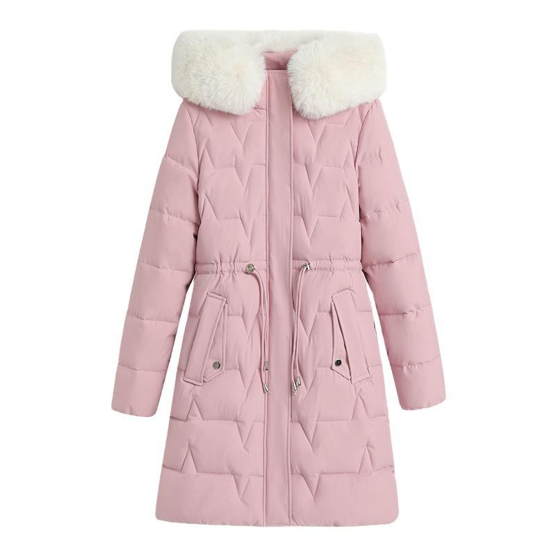 Winter new down cotton-padded clothes women's medium and long thickened warm cotton-padded clothes slim and thin waist jacket cotton-padded jacket