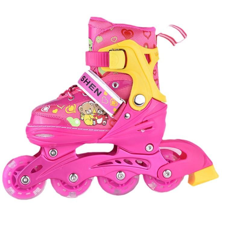 Adjustable Flashing Roller & Inline Skates Set for Kids & Beginners (Men & Women)