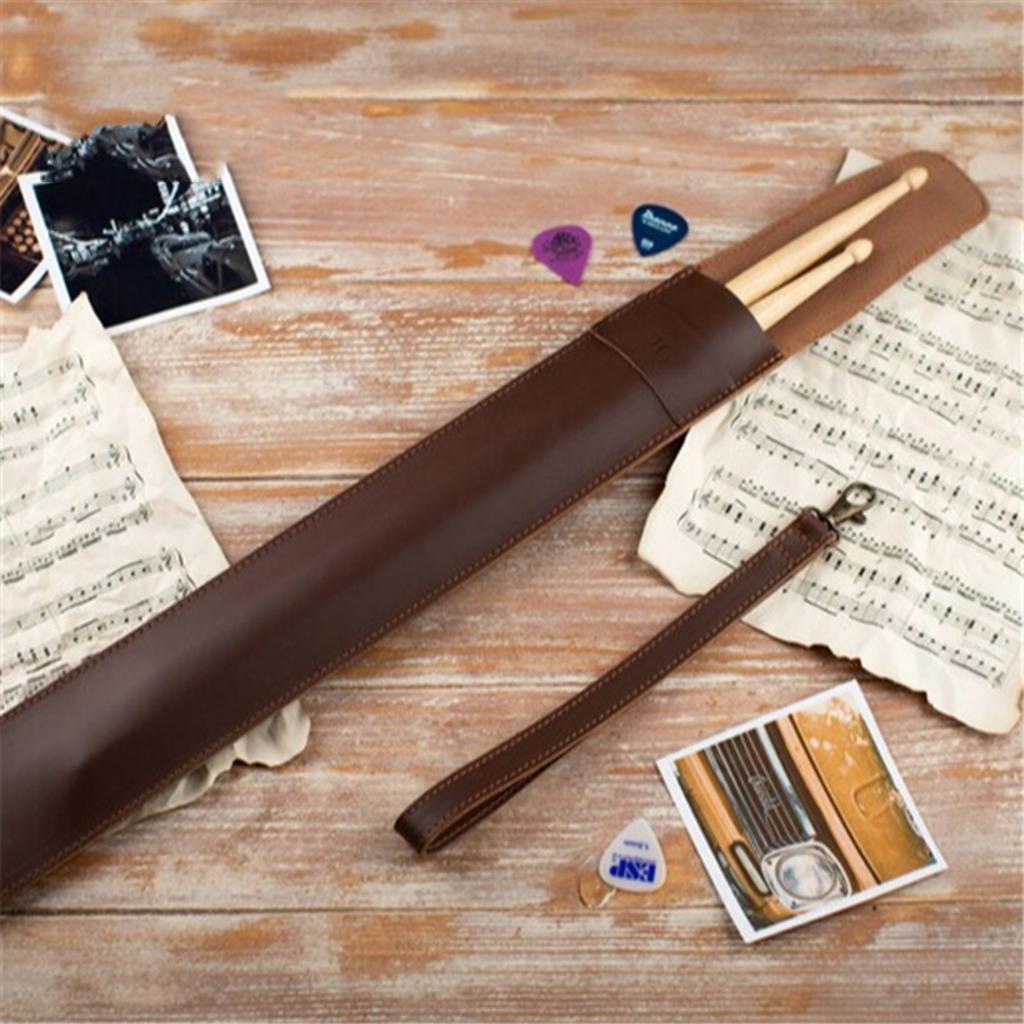 PU Leather Portable Drumsticks Storage Pouch Waterproof Drum Stick Bag Protector Case Drum Accessories Enduring