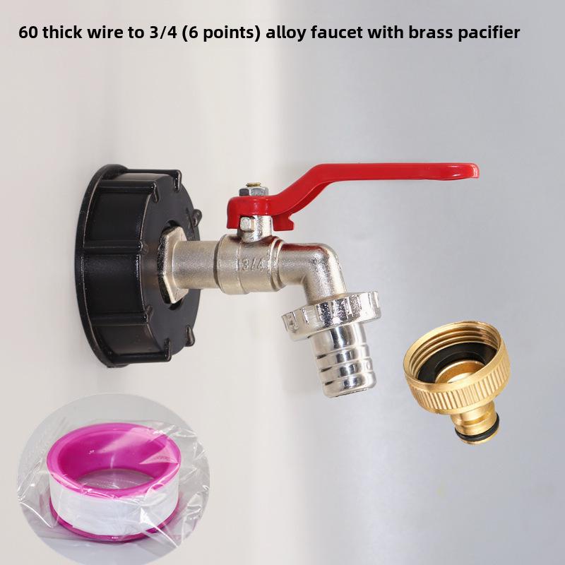 Grenzüberschreitender IBC-Tonnenfass-Messingadapter und 1/2-Zoll-Ventil