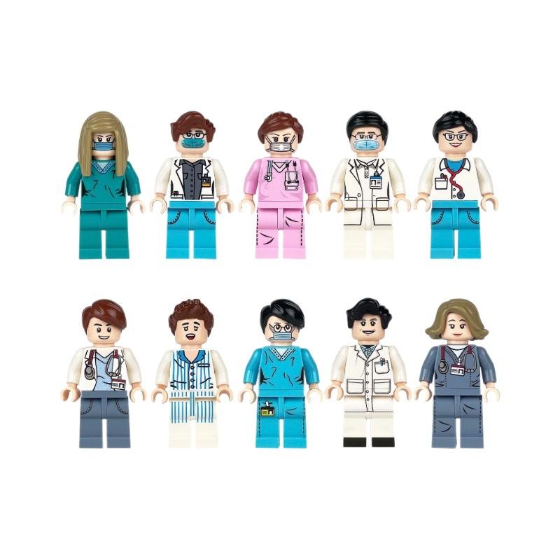 Spot M8015 City Occupation Cartoon Small Particle Building Block Figurine Children Assembled Building Block Toy