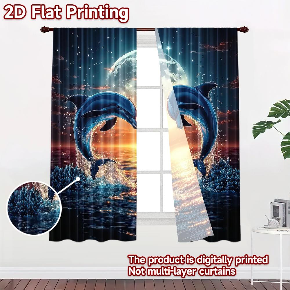 2D flat Photography Backdrop Background Banner Dolphins Jumping at Sunset 100% Polyester Family Party Use for Suitable for