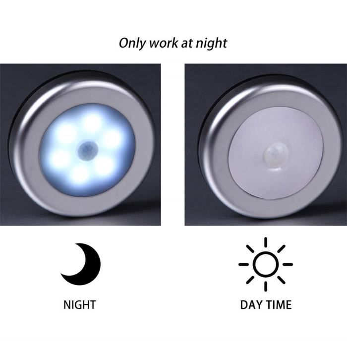 Lumière LED - WRalwaysLX - Détecteur De Mouvement - 6 LEDs - Argent - 3 Pièces
