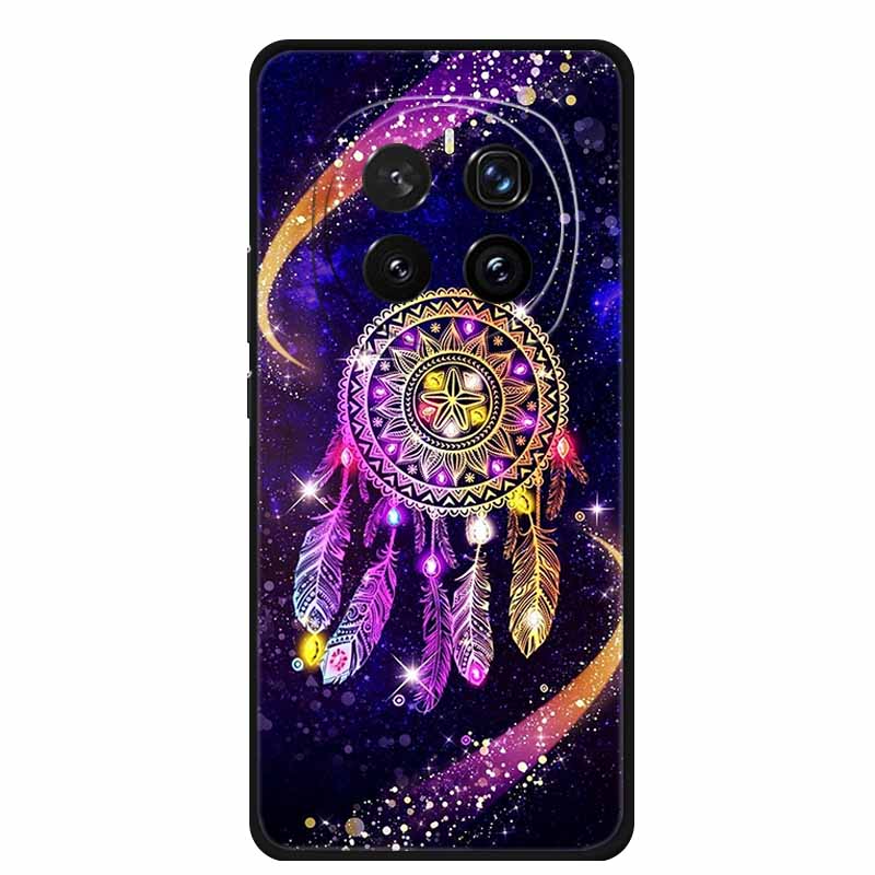For Honor Magic 7 Case 7Pro Painted Cat Colorful Soft Edge Silicone Black Bumper For Honor Magic7 Pro Back Cover Magic7 5G Para