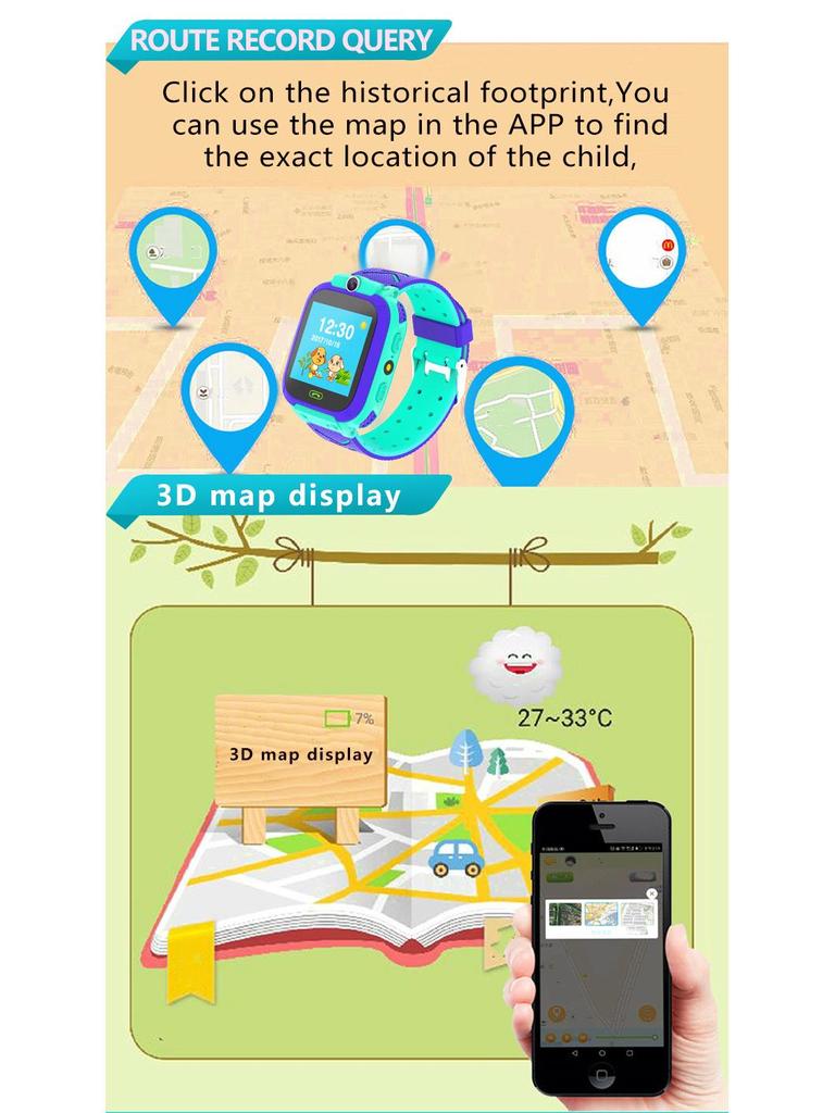 Multilingual Children's Smartwatch Q12 - Fifth Generation with Photo, Positioning, and SIM Card Features