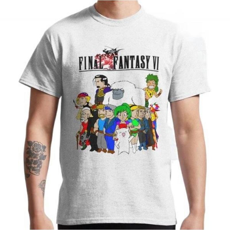 Final Fantasy 6 Characters Gift t shirt for RPG gamer 100 cotton Mens Short Sleeve Graphic Clothes All size tops S