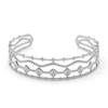 Stainless Steel Wheat Shaped Bracelet Geometric Hollow Open Bangle for Women Anniversary Gift Couples Adjustable Jewelry