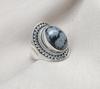 Snowflake Obsidian 925 Sterling Silver Ring: Handmade Boho Statement Jewelry