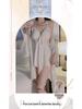 Gorgeous Ice Silk Plus Size Pajamas Set with Chest Pads & Bow - Sleep Dress & Outer Robe P3945