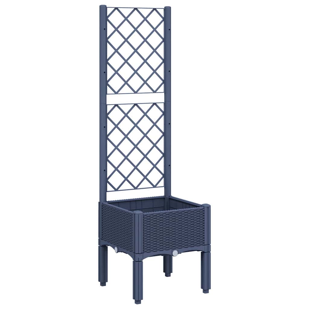 Planter with Trellis Blue Gray 40 X 40 X 142 Cm PP
