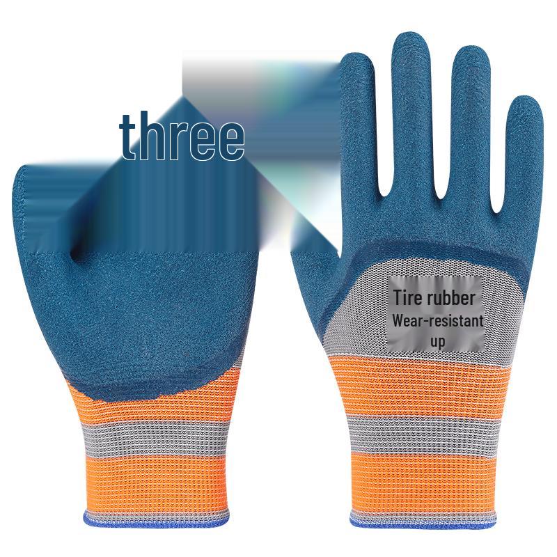 Arbeitshandschuhe: Strapazierfähiges, rutschfestes, wasserdichtes Gummi mit verstärktem Schutz für Arbeitsaufgaben