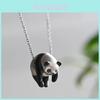 Panda Animal Pendant Necklace With Resin Coating For Fashionable Women