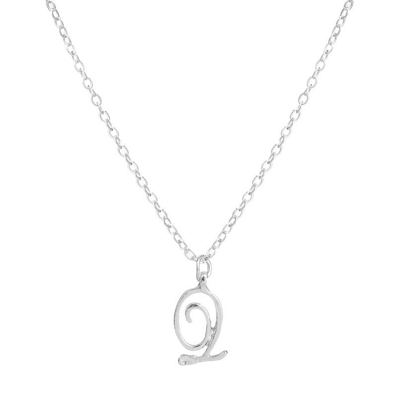 Elegant 26-Letter Uppercase Pendant Necklace: Simple and Fashionable European-American Clavicle Chain with Niche Design