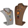 Wenge Necklace Pendant Display Stand with Microfiber Base for Jewelry and Jade Storage
