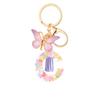 Light Purple Sequin Fringe Resin Keychain 26-Letter Accessory Classic Retro Durable Bag Charm Practical Gift For Friends And Family