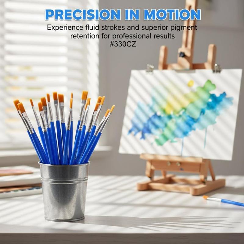 100/130/160/180/200Pcs Painting Brushes Set Art Flat Tip Round Nylon Hair Paint Brush For Acrylic Watercolor Kids/Artists