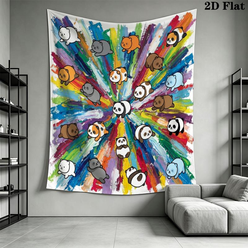 Cute Cartoon Wall Tapestry Aesthetic Wall Hanging Printed Fabric Blanket Decorative Tapestries for Bedroom Living Room Home Decor