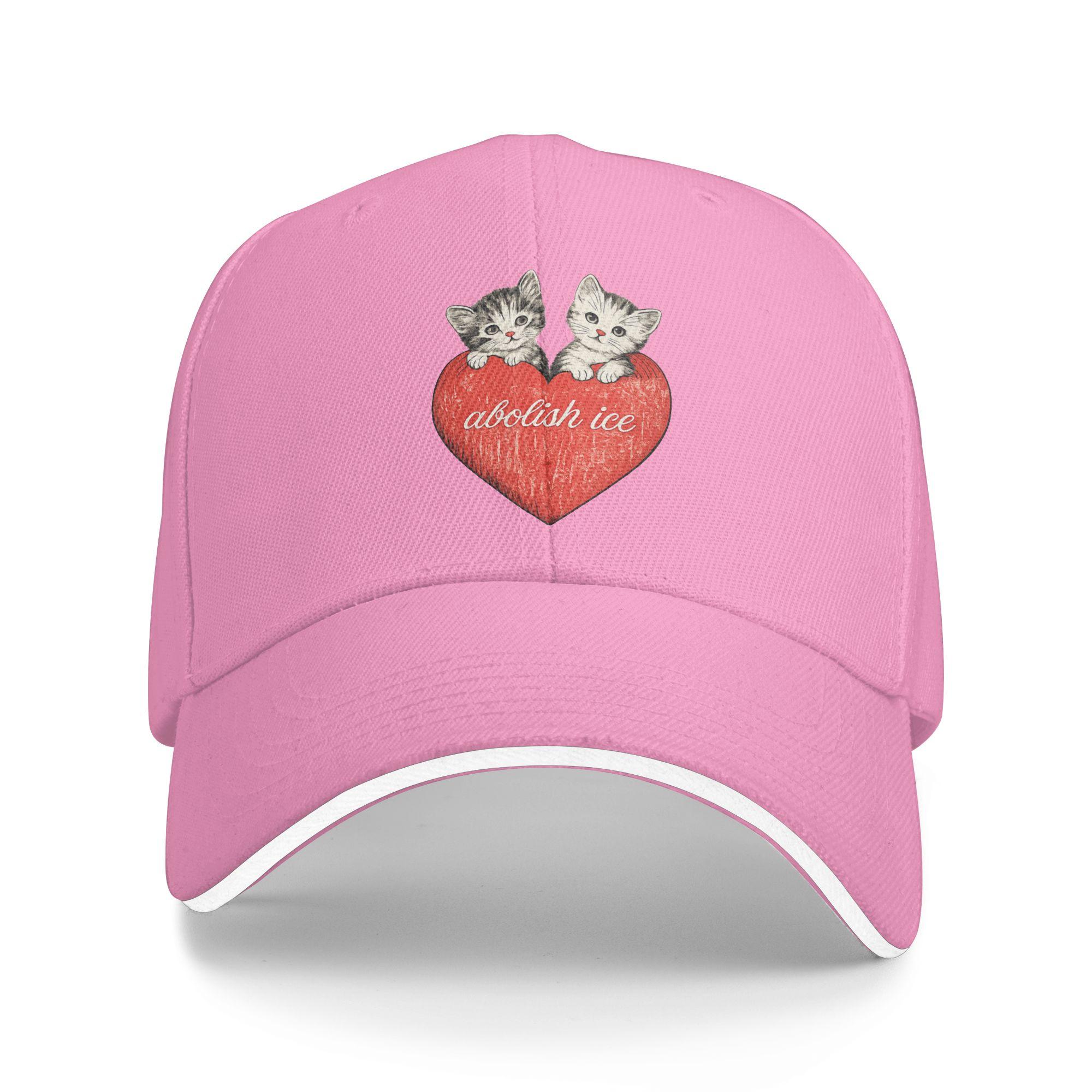 

Abolish ICE Cute Cat Meme Baseball Cap Kpop Rock Sun-Proof Hip Hop Hats Men Adult Fitted Retro Custom DIY Baseball Caps As Picture розовый