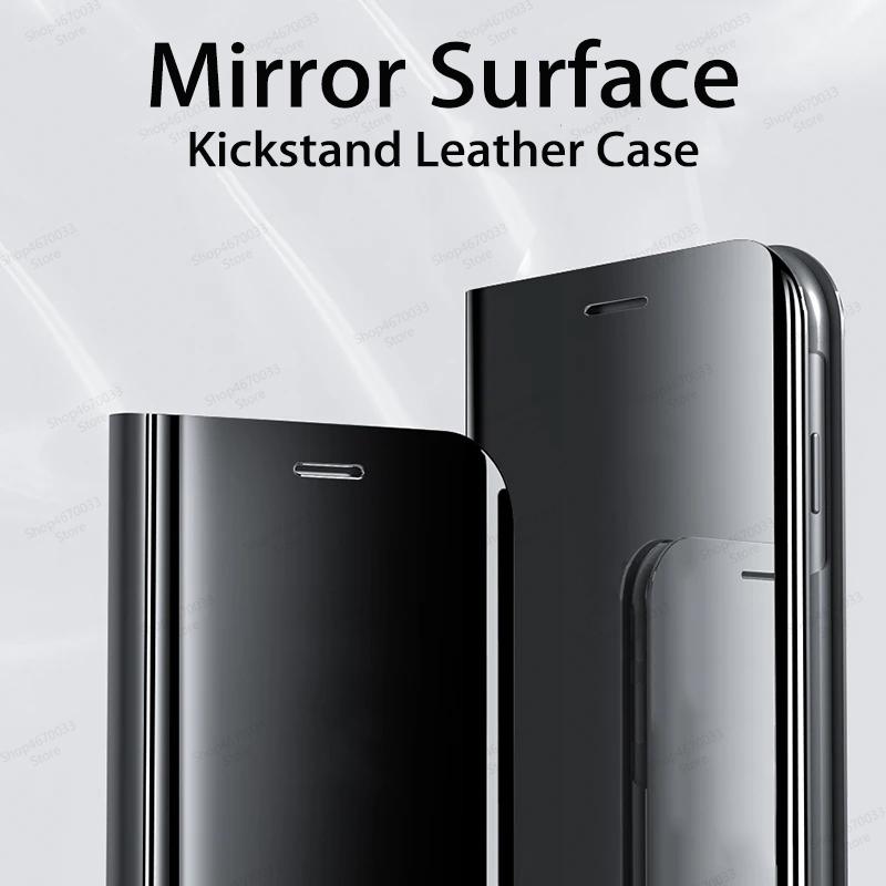 Plating Mirror Flip Phone Case For POCO F6 M6 X6 F5 X5 X3 X4 Pro 5G X3 NFC X4 F4 GT Kickstand Leather Cover For POCO M4 M3 Pro