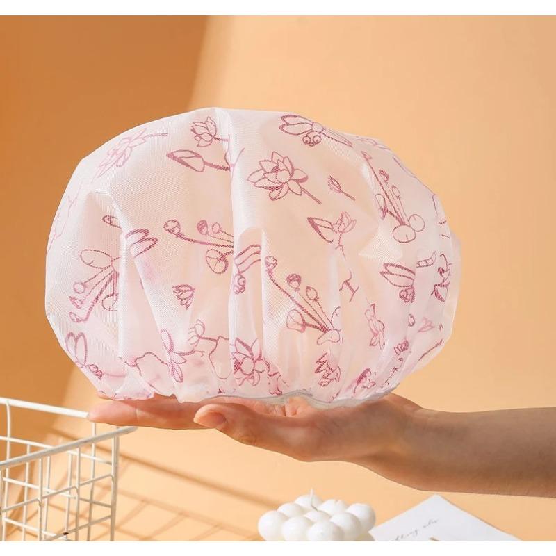 Waterproof Shower Cap PE Material Elastic Lightweight Breathable Shower Cap Environmentally Friendly Odor-free Shower Cap