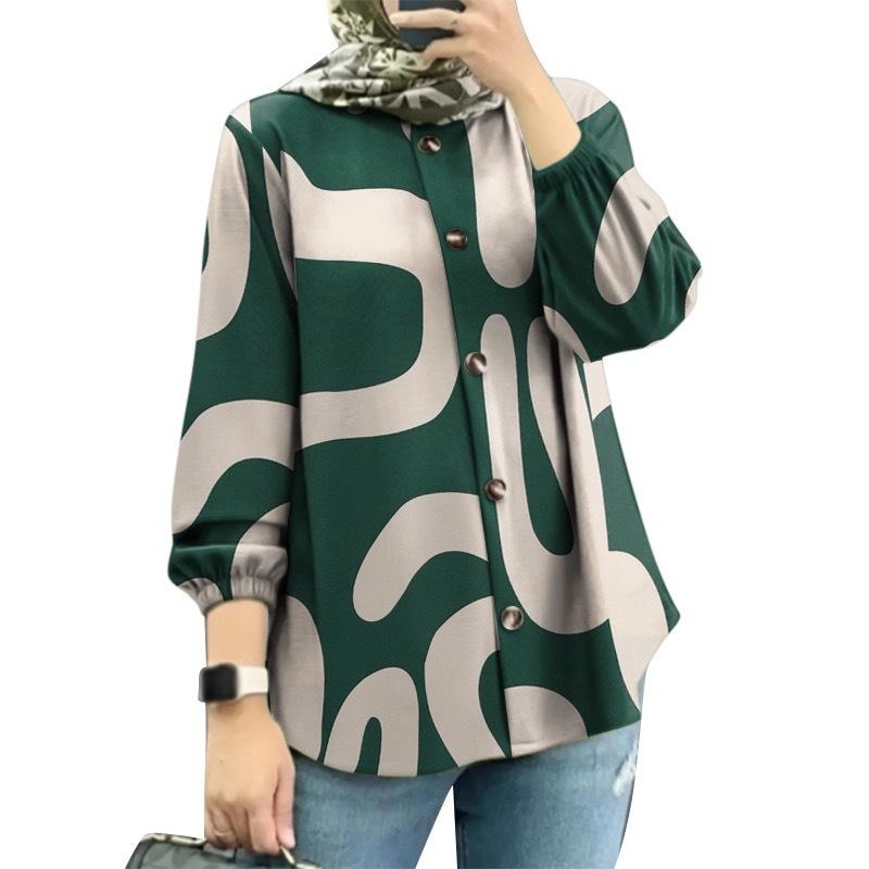 Plus Size Women's New Fashion Floral Shirt