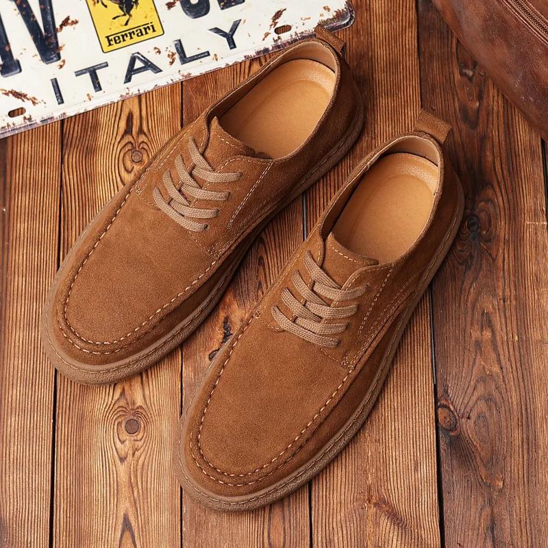 Genuine Leather Mens Casual Shoes High Quality Breathable Running Sneakers Comfy Designer Lace-Up Sport Shoes Mocassin Hombre