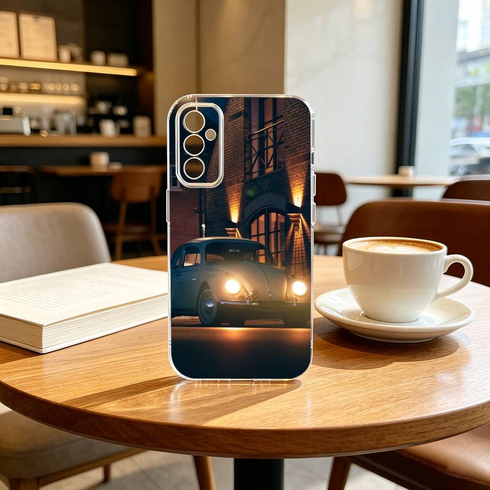 V-Vintage B-Beetle Cars Phone Case For SamsungA10,12,20,21S,30,31,40,50,51,52,70,71 Transparent Cover