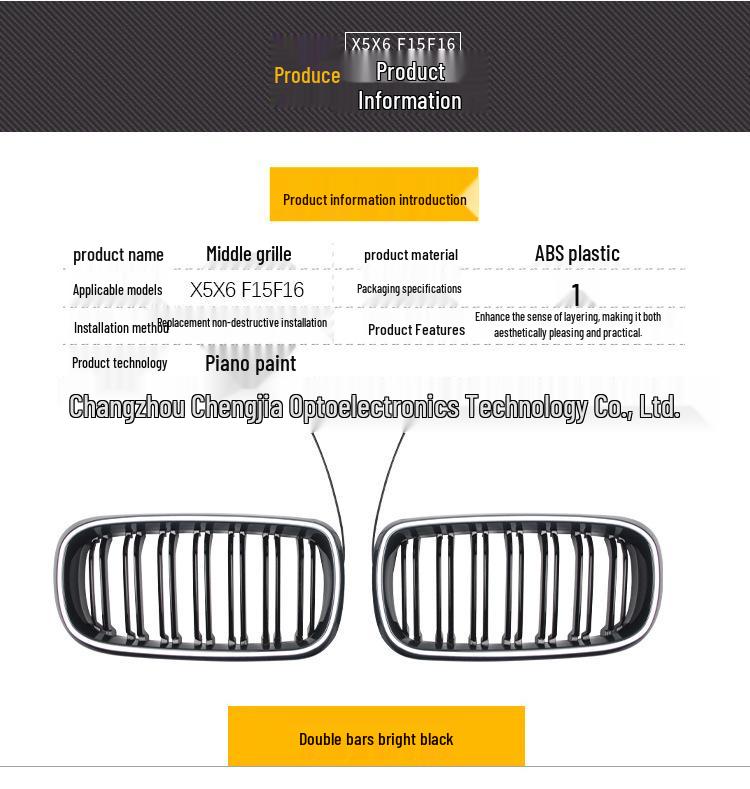 BMW X5/X6 F15/F16 (2014-2017) Grilă Dublă Lucios Negru cu Bandă Luminoasă