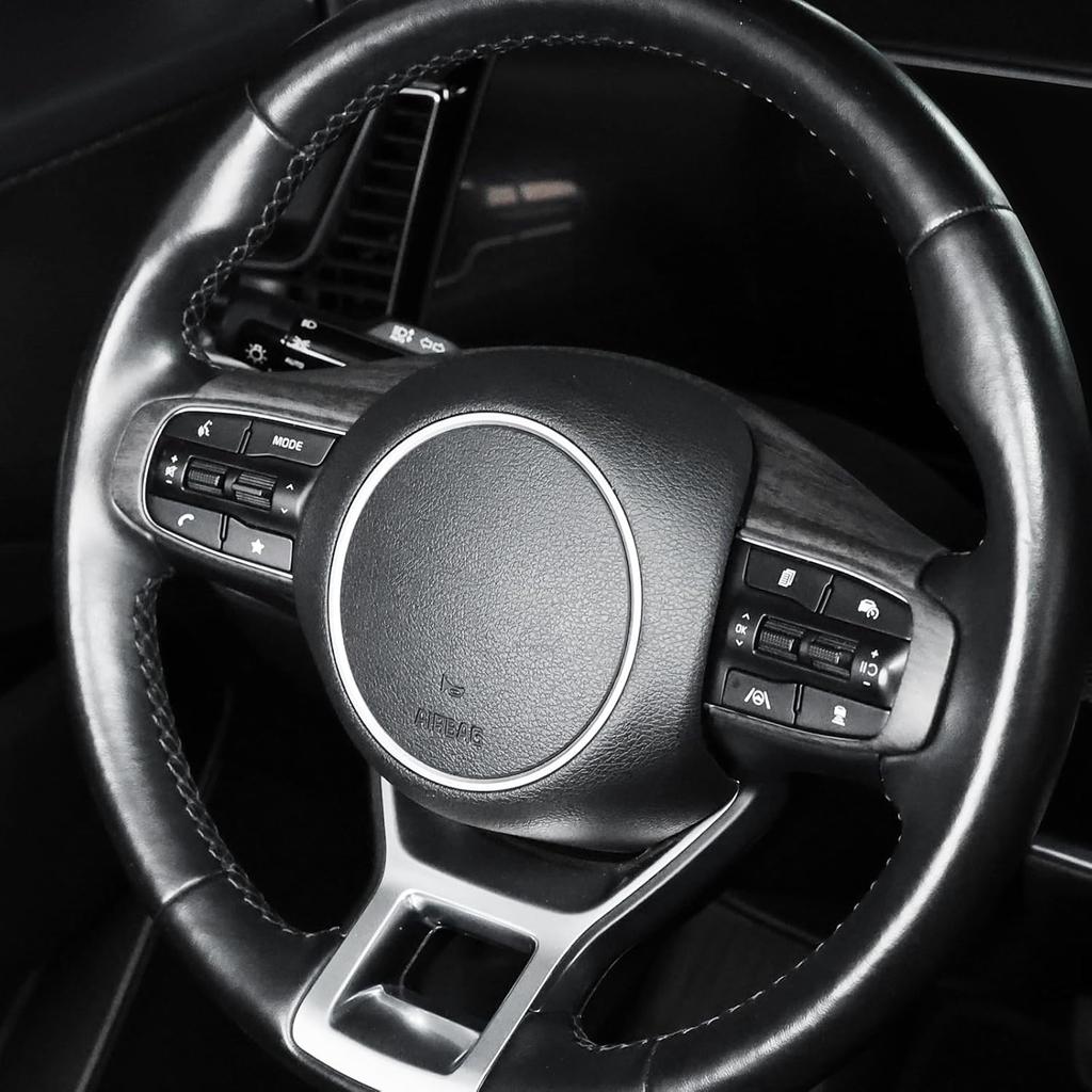 Steering Wheel Button Panel Cover Interior Steering Handle Button Frame Protective Sticker Compatible with Kia Sportage 2023-2025 Accessories (Wood