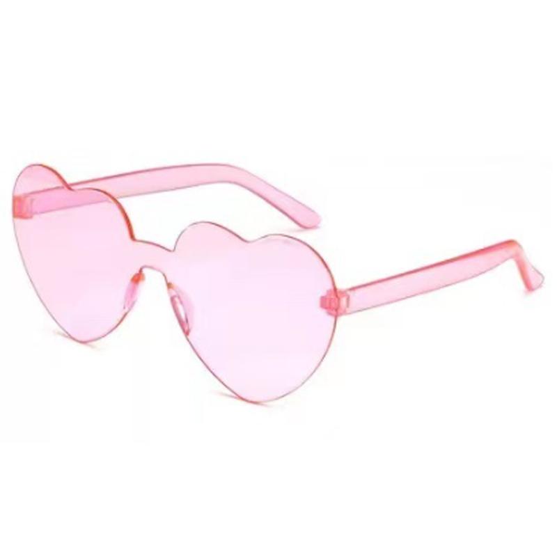 Shaped Heart Love Rimless Sunglasses Transparent Cute Candy Glasses Color