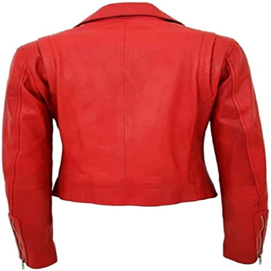 NOORA Women's Real Leather Biker Jacket