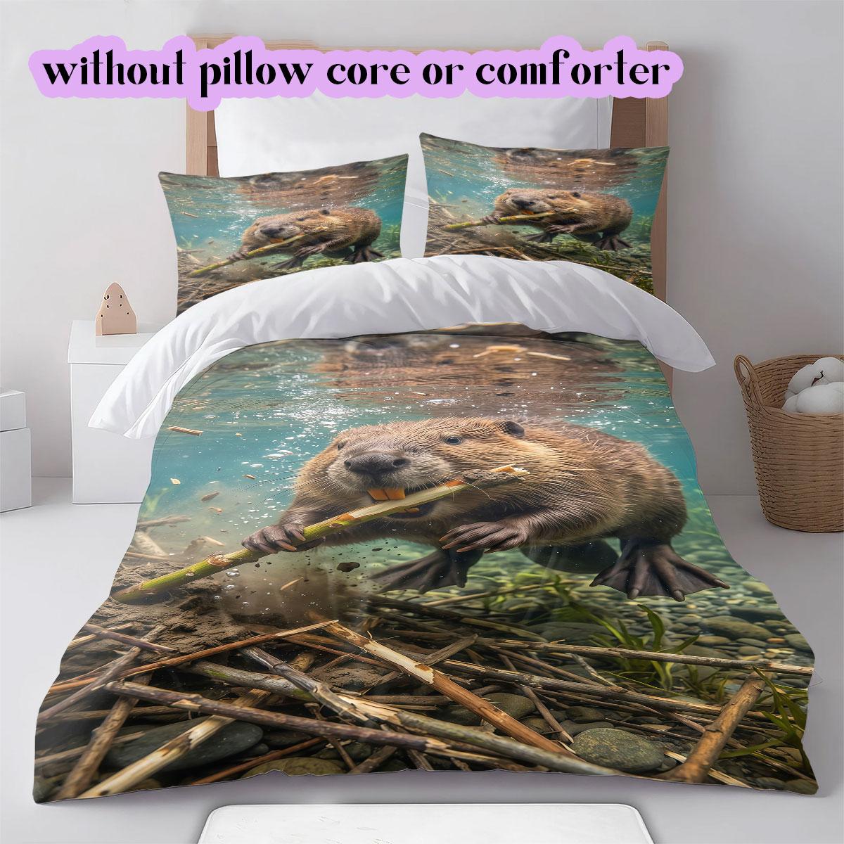 

Animals in the water Pattern Bedding,Quilt Set Quilt Cover Pillowcase Home Birthday Gift (1*duvet cover+2*pillowcase,without core) 135x200cm