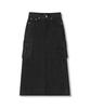 AVANDRESS Rynn Pocket Slit Denim Long Skirt Black