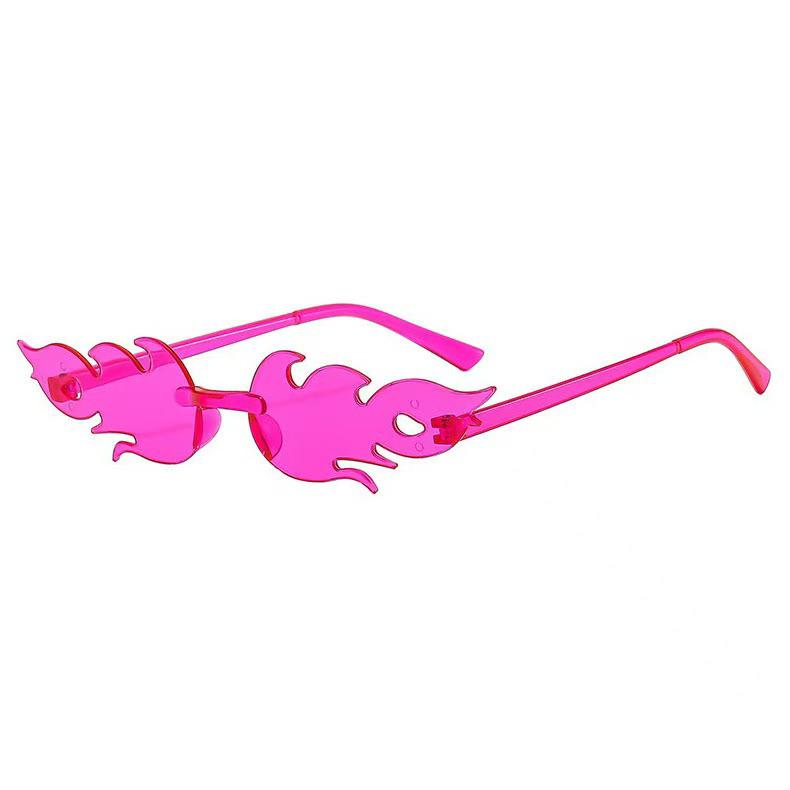 Bunte randlose Flammen-Sonnenbrille - Einteilige Bonbonfarbene Partybrille