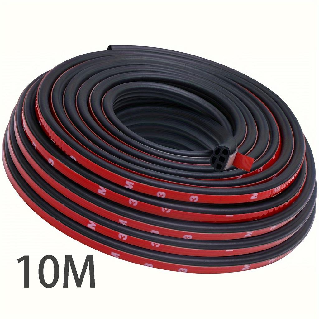 10m Universal Car Door Seal Strip, Double-Layer Thickened Noise Reduction, Waterproof Automotive Weather Stripping, 5-Hole