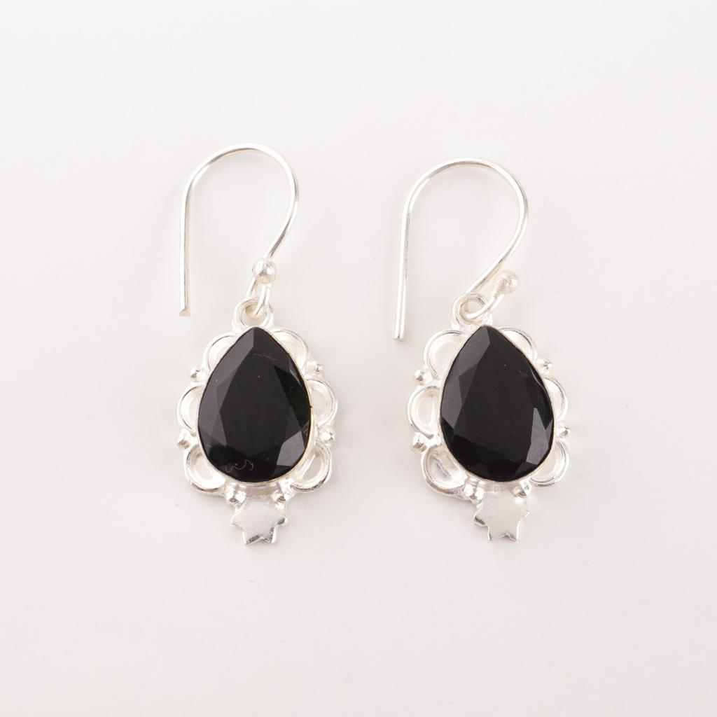 Black Onyx Gemstone 925 Stamped Silver Handmade Jewelry Multi Earrings For Women EE-163-17