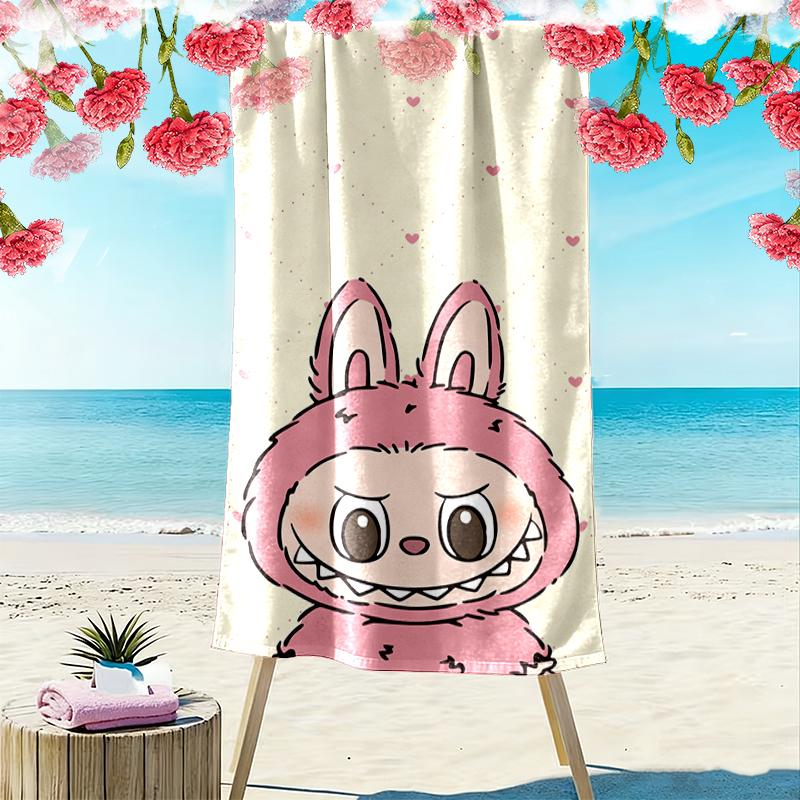 1pc LABUBU Beach Towel, Multi-functional Beach Towel for Outdoor Activities Beach Swimming and Travel