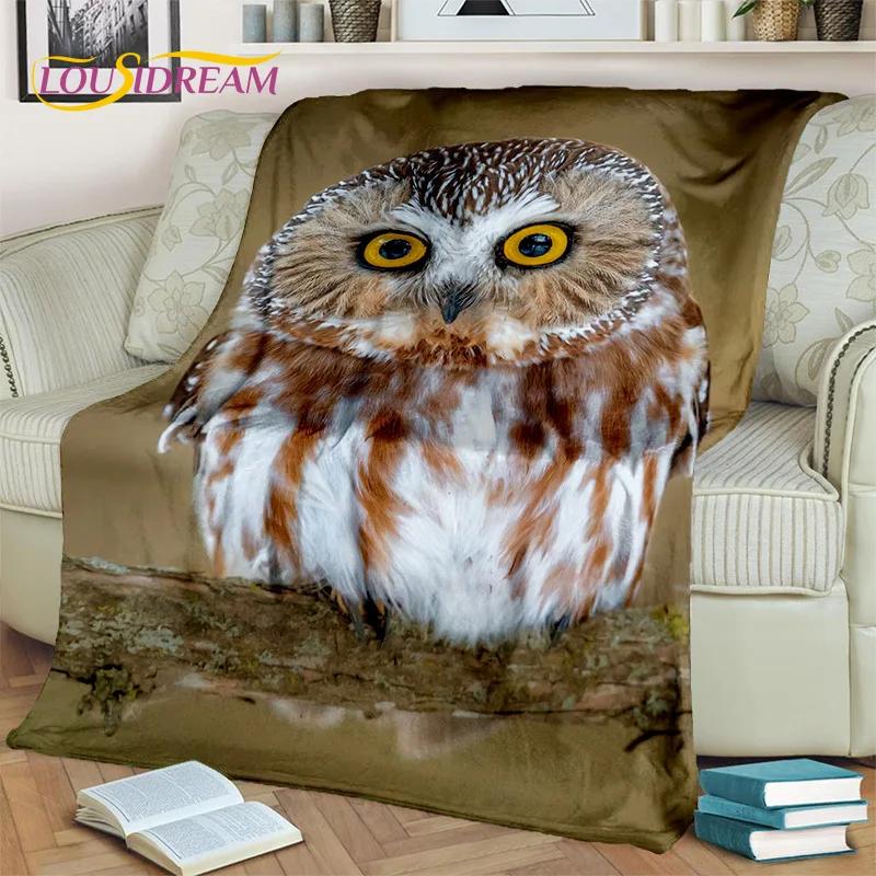 3D Cartoon Cute Owl Series HD Blanket,Soft Throw Blanket for Home Bedroom Bed Sofa Picnic Travel Office Rest Cover Blanket Kids