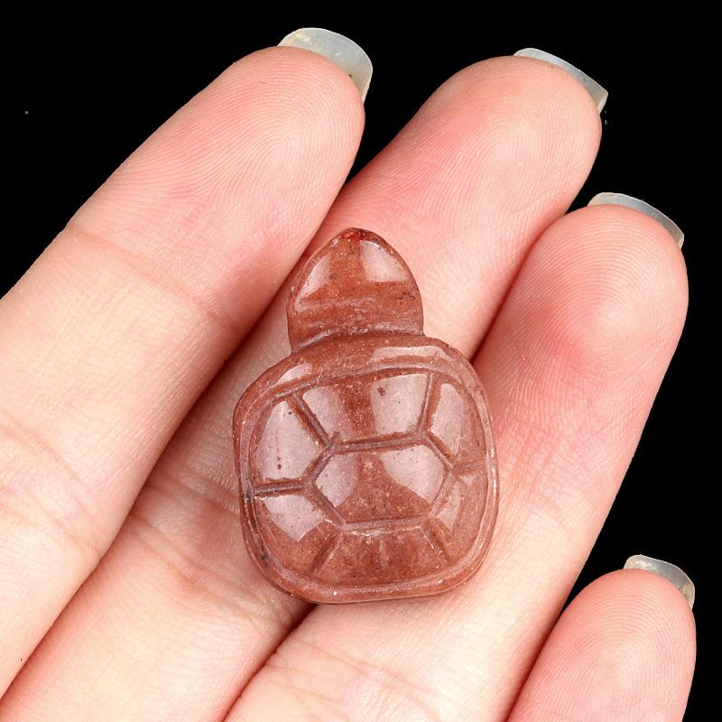 Turtle Crystal Agate Miniature: Hand-Carved Semi-Precious Stone Ornament