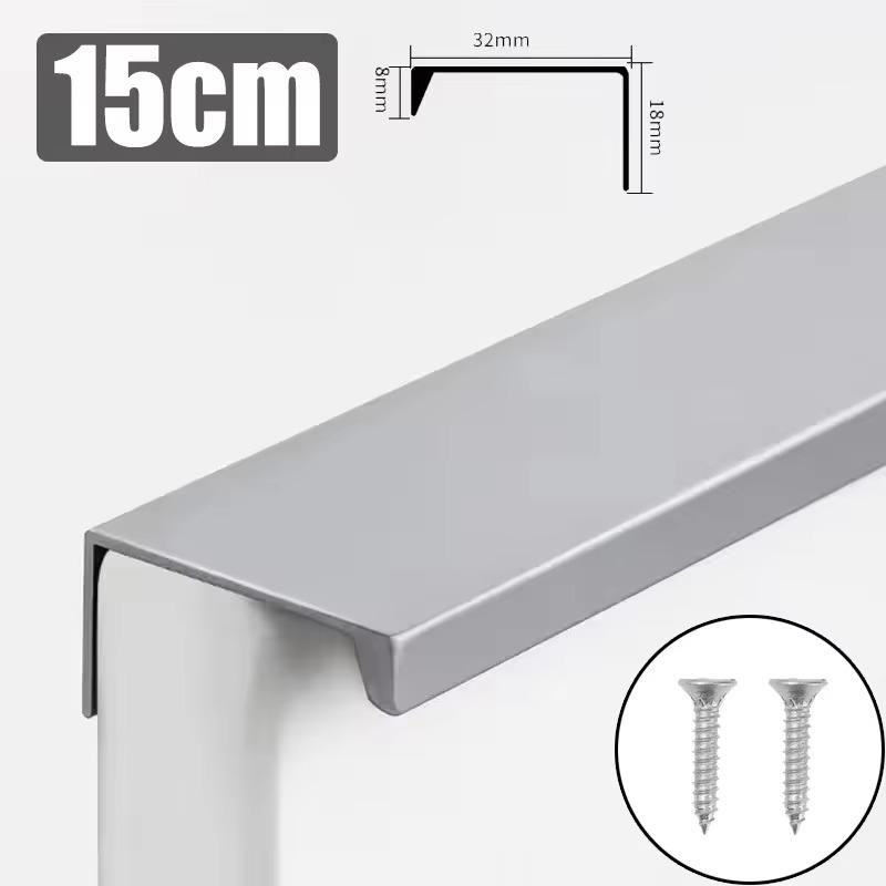 6/1Pcs Furniture Handle Brushed Household Gold Silver Matte Black Lacquer White Hidden Cabinet Handles Arc Aluminum Edge Sealing