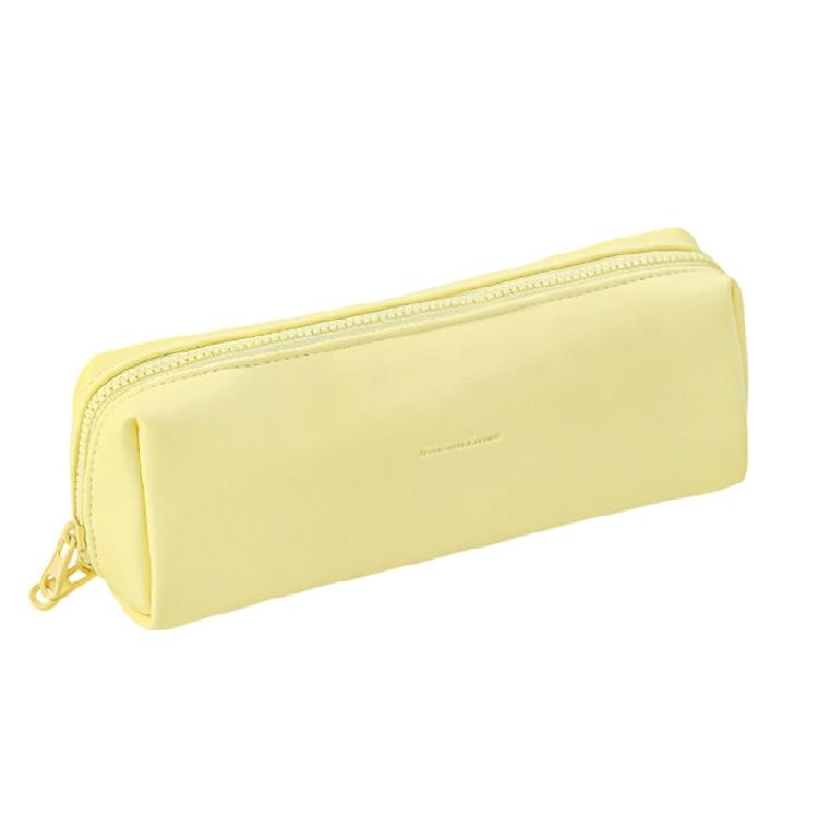 

Practical Simple Pen Pouches PU Texture Suitable for School Kids Multicolor Stationerys Organizers with Zippers Closure лимонно-желтый