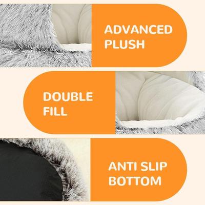Pet Bed Anti-Slip Base Warm Pet Hideaway Calming Cat Beds For Puppy Animal Indoor Living Room Bedroom Balcony Apartment Home