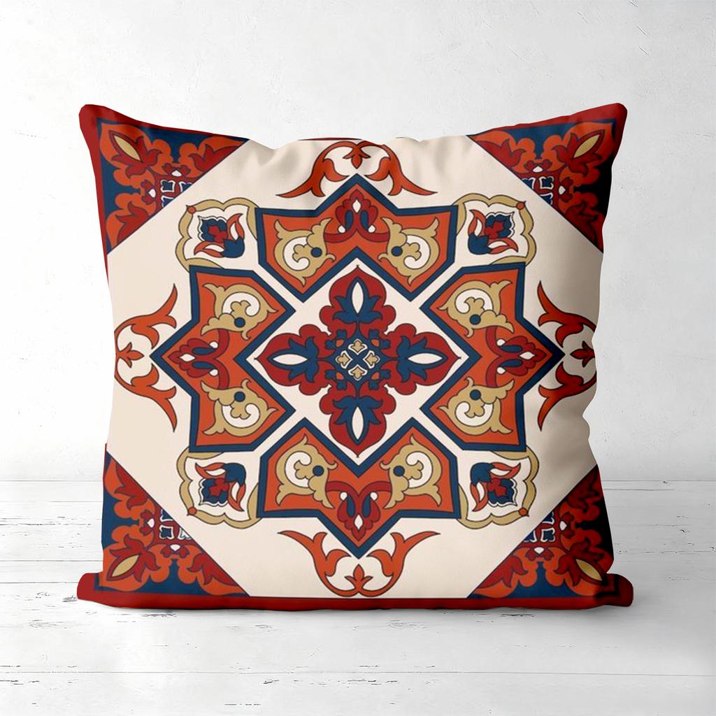 Oriental Patterned Throw Pillows For Home Decor Polyester Pillowcase, Sofa Decorative Cushion Cov Headboard Pillow