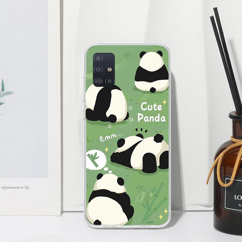 

Cartoon Cute Panda Bear Phone Case For Samsung Galaxy A52 A42 A32 A22 A12 A02S A72 A51 A50S A41 A31 A21S A71 A40 A30S A20S A10S Samsung A40