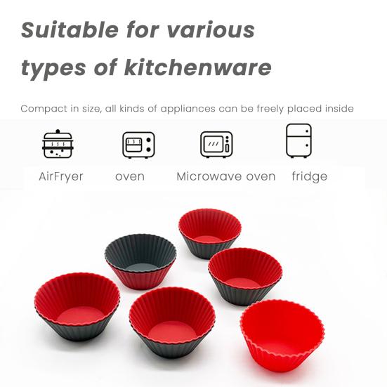 10 Pezzi Stampi per Muffin in Silicone Antiaderenti Stampo per Torta Qualità Alimentare Riutilizzabili Pirottini per Cupcake per Cuocere Pancake Caramelle Muffin