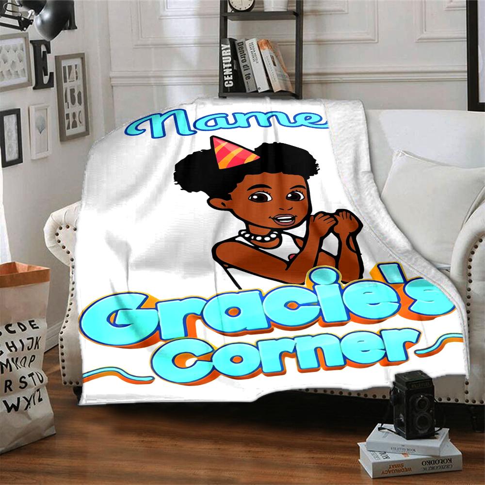 Customiz Name Personality Gracies Corner Blanket Soft &Warm Sofa Office Bed Travel Lunch Break Blanket, Gift Suitable All Seasons