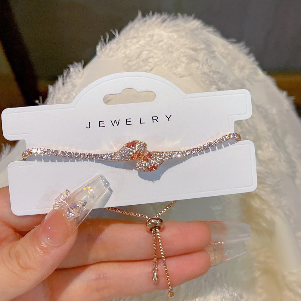 

Браслет «Дух змеи с зелеными глазами», Женский, Высокий класс, Изысканный шнурок с затягиванием, Регулируемые украшения с микро-инкрустацией цирконами.