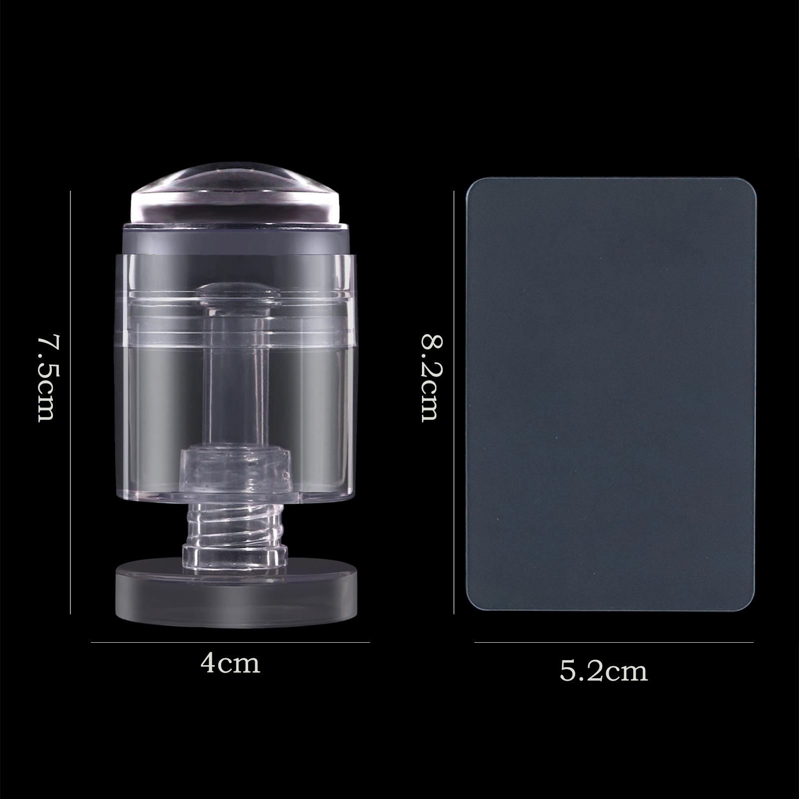 

Вращающиеся прозрачные штампы с переменным размером узора, силиконовые напальчники, печать на французских ногтях, штамп, скребок, аксессуары, инструмент